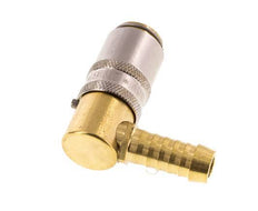 Brass DN 6 Mold Coupling Socket 9 mm Hose Pillar Unlocking Protection 90-deg
