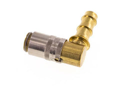 Brass DN 6 Mold Coupling Socket 9.5 mm Hose Pillar Unlocking Protection 90-deg