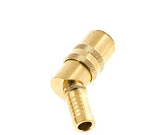 Messing DN 9 Tempereerkoppeling Snelkoppeling 13 mm Slangpilaar Dubbele afsluiting 45-deg