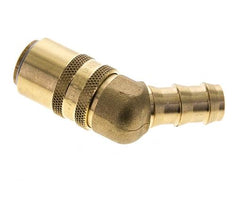 Messing DN 9 Tempereerkoppeling Snelkoppeling 12.7 mm Slangpilaar Dubbele afsluiting 45-deg