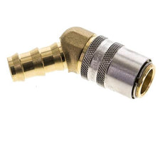 Messing DN 9 Tempereerkoppeling Snelkoppeling 12.7 mm Slangpilaar 45-deg