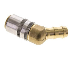 Messing DN 9 Tempereerkoppeling Snelkoppeling 12.7 mm Slangpilaar 45-deg