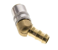 Messing DN 9 Tempereerkoppeling Snelkoppeling 12.7 mm Slangpilaar 45-deg