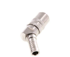 RVS DN 9 Tempereerkoppeling Snelkoppeling 13 mm Slangpilaar Dubbele afsluiting 45-deg