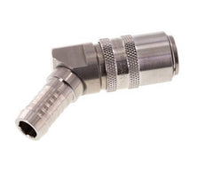 Stainless Steel DN 9 Mold Coupling Socket 13 mm Hose Pillar 45-deg