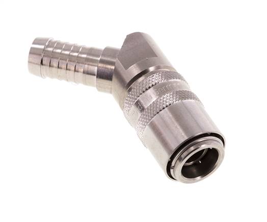 RVS DN 9 Tempereerkoppeling Snelkoppeling 13 mm Slangpilaar 45-deg