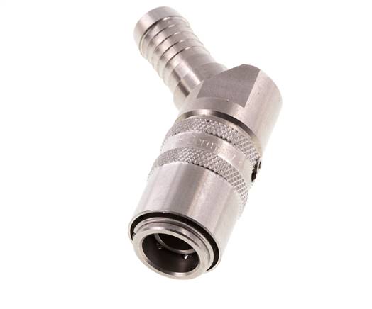 RVS DN 9 Tempereerkoppeling Snelkoppeling 13 mm Slangpilaar 45-deg