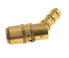 Brass DN 9 Mold Coupling Socket 12.7 mm Hose Pillar Unlocking Protection Double Shut-Off 45-deg