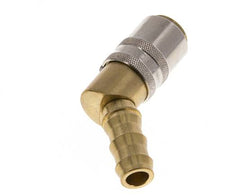 Messing DN 9 Tempereerkoppeling Snelkoppeling 12.7 mm Slangpilaar Loskoppelbeveiliging 45-deg