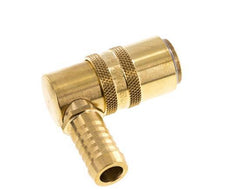 Brass DN 9 Mold Coupling Socket 13 mm Hose Pillar Double Shut-Off 90-deg