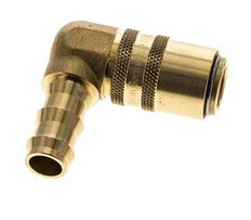 Messing DN 9 Tempereerkoppeling Snelkoppeling 12.7 mm Slangpilaar Dubbele afsluiting 90-deg