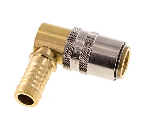 Brass DN 9 Mold Coupling Socket 13 mm Hose Pillar 90-deg