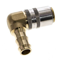 Messing DN 9 Tempereerkoppeling Snelkoppeling 12.7 mm Slangpilaar 90-deg