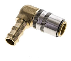Messing DN 9 Tempereerkoppeling Snelkoppeling 12.7 mm Slangpilaar 90-deg