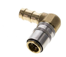 Messing DN 9 Tempereerkoppeling Snelkoppeling 12.7 mm Slangpilaar 90-deg
