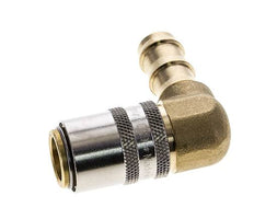 Messing DN 9 Tempereerkoppeling Snelkoppeling 12.7 mm Slangpilaar 90-deg