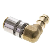 Messing DN 9 Tempereerkoppeling Snelkoppeling 12.7 mm Slangpilaar 90-deg