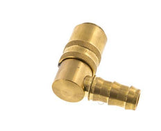 Brass DN 9 Mold Coupling Socket 12.7 mm Hose Pillar Unlocking Protection Double Shut-Off 90-deg