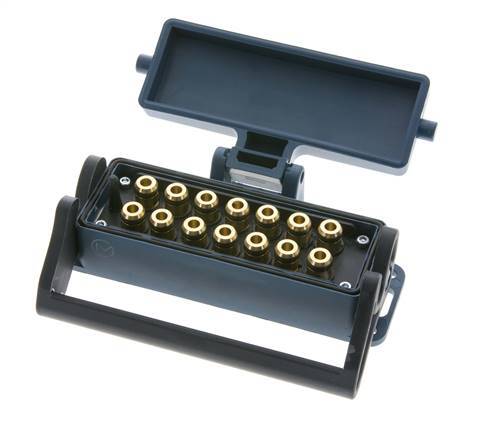 Messing Meervoudige Koppeling Snelkoppeling 14x6 mm Push-in-aansluitingen Loskoppelbeveiliging