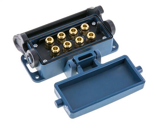 Messing Meervoudige Koppeling Snelkoppeling 8x8 mm Push-in-aansluitingen Loskoppelbeveiliging