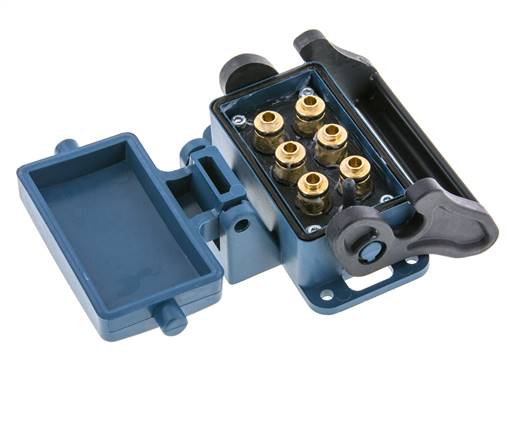 Messing Meervoudige Koppeling Snelkoppeling 6x6 mm Push-in-aansluitingen Loskoppelbeveiliging Dubbele afsluiting