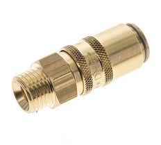 Brass DN 6 Mold Coupling Socket M14x1.5 Male Threads Double Shut-Off