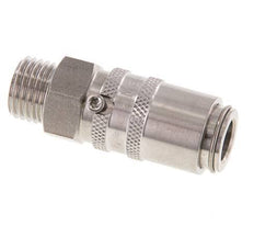 Stainless Steel DN 6 Mold Coupling Socket M14x1.5 Male Threads Double Shut-Off