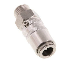 Stainless Steel DN 6 Mold Coupling Socket M14x1.5 Male Threads Double Shut-Off
