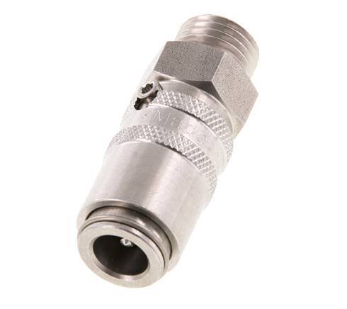 Stainless Steel DN 6 Mold Coupling Socket M14x1.5 Male Threads Double Shut-Off