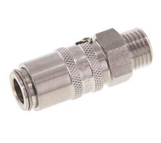 Stainless Steel DN 6 Mold Coupling Socket M14x1.5 Male Threads Double Shut-Off