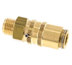 Messing DN 6 Tempereerkoppeling Snelkoppeling G 1/4 inch Buitendraad Loskoppelbeveiliging Dubbele afsluiting