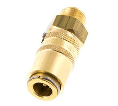 Messing DN 6 Tempereerkoppeling Snelkoppeling G 1/4 inch Buitendraad Loskoppelbeveiliging Dubbele afsluiting