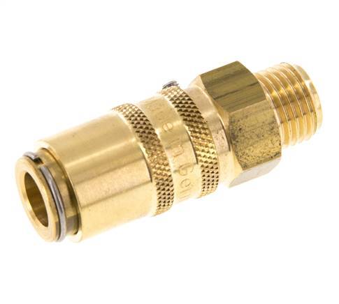 Messing DN 6 Tempereerkoppeling Snelkoppeling G 1/4 inch Buitendraad Loskoppelbeveiliging Dubbele afsluiting