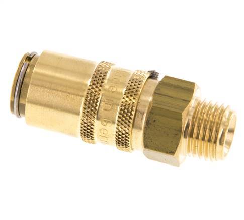 Messing DN 6 Tempereerkoppeling Snelkoppeling G 1/4 inch Buitendraad Loskoppelbeveiliging Dubbele afsluiting