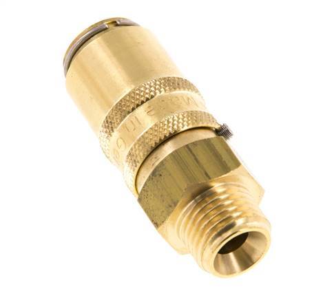Messing DN 6 Tempereerkoppeling Snelkoppeling G 1/4 inch Buitendraad Loskoppelbeveiliging Dubbele afsluiting