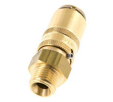 Messing DN 6 Tempereerkoppeling Snelkoppeling G 1/4 inch Buitendraad Loskoppelbeveiliging Dubbele afsluiting