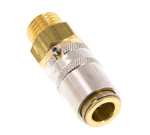 Messing DN 6 Tempereerkoppeling Snelkoppeling M14x1.5 Buitendraad Loskoppelbeveiliging