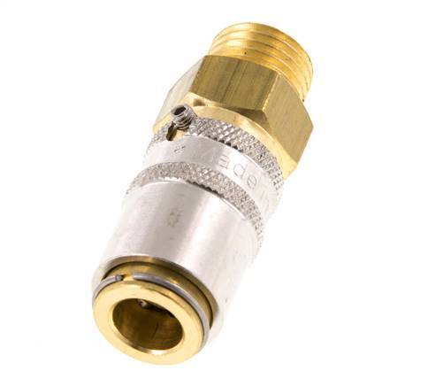 Messing DN 6 Tempereerkoppeling Snelkoppeling M14x1.5 Buitendraad Loskoppelbeveiliging