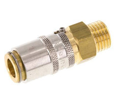 Messing DN 6 Tempereerkoppeling Snelkoppeling M14x1.5 Buitendraad Loskoppelbeveiliging