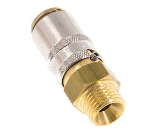 Messing DN 6 Tempereerkoppeling Snelkoppeling M14x1.5 Buitendraad Loskoppelbeveiliging