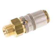 Messing DN 6 Tempereerkoppeling Snelkoppeling G 1/4 inch Buitendraad Loskoppelbeveiliging