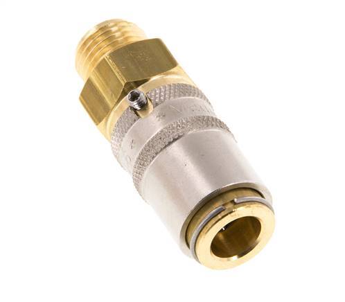 Messing DN 6 Tempereerkoppeling Snelkoppeling G 1/4 inch Buitendraad Loskoppelbeveiliging