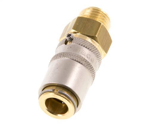 Messing DN 6 Tempereerkoppeling Snelkoppeling G 1/4 inch Buitendraad Loskoppelbeveiliging