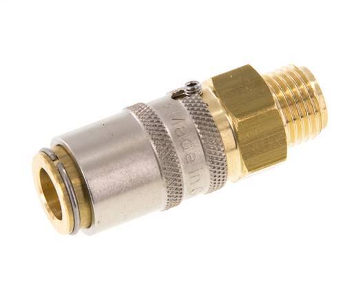 Messing DN 6 Tempereerkoppeling Snelkoppeling G 1/4 inch Buitendraad Loskoppelbeveiliging