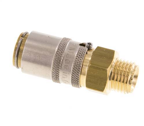 Messing DN 6 Tempereerkoppeling Snelkoppeling G 1/4 inch Buitendraad Loskoppelbeveiliging