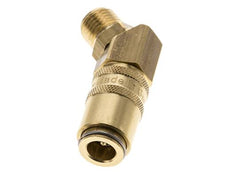 Messing DN 6 Tempereerkoppeling Snelkoppeling G 1/4 inch Buitendraad Dubbele afsluiting 45-deg