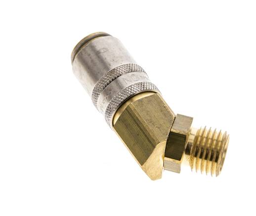 Messing DN 6 Tempereerkoppeling Snelkoppeling M14x1.5 Buitendraad 45-deg