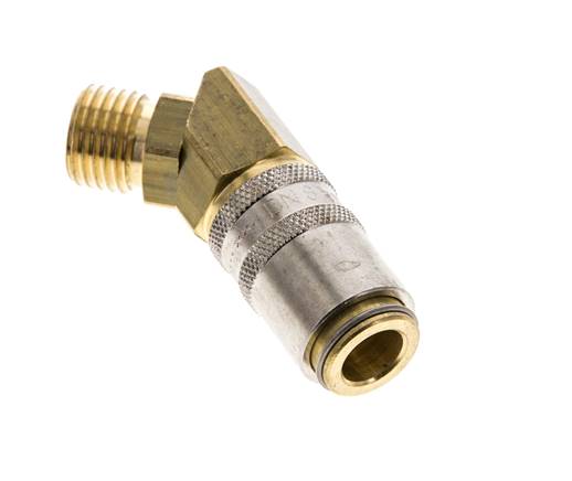 Messing DN 6 Tempereerkoppeling Snelkoppeling M14x1.5 Buitendraad 45-deg