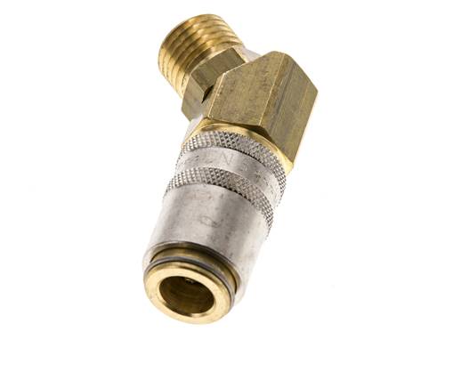 Messing DN 6 Tempereerkoppeling Snelkoppeling M14x1.5 Buitendraad 45-deg