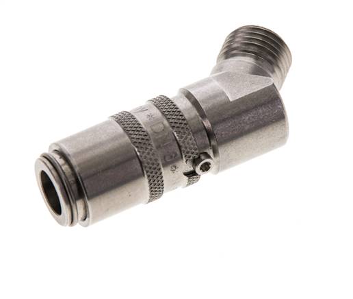 RVS DN 6 Tempereerkoppeling Snelkoppeling M14x1.5 Buitendraad Dubbele afsluiting 45-deg